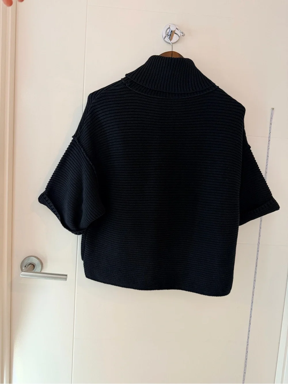 Free People Ottoman Cropped Short Sleeve Mock Neck Turtleneck Knit Sweater
